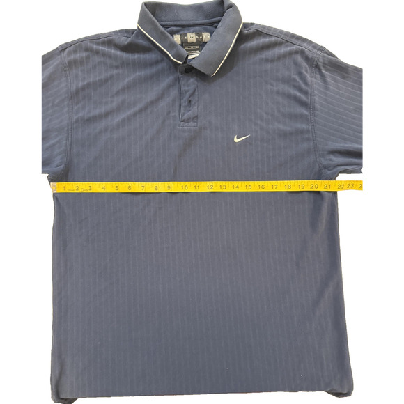 Nike Golf Polo Shirt Mens Large Blue Dri-FIT Performance Swoosh Tipped Collar - Picture 5 of 6